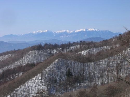 八子ケ峰と中央ｱﾙﾌﾟｽ（木曾駒ケ岳など） 2009.2.7