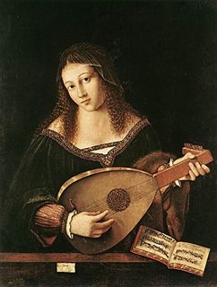 「ﾘｭｰﾄを弾く女」1520年ﾊﾞﾛﾄﾛﾒｵ･ｳﾞｪﾈﾄ作