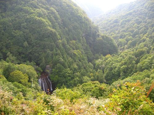 横谷渓谷と王滝／横谷観音展望台より